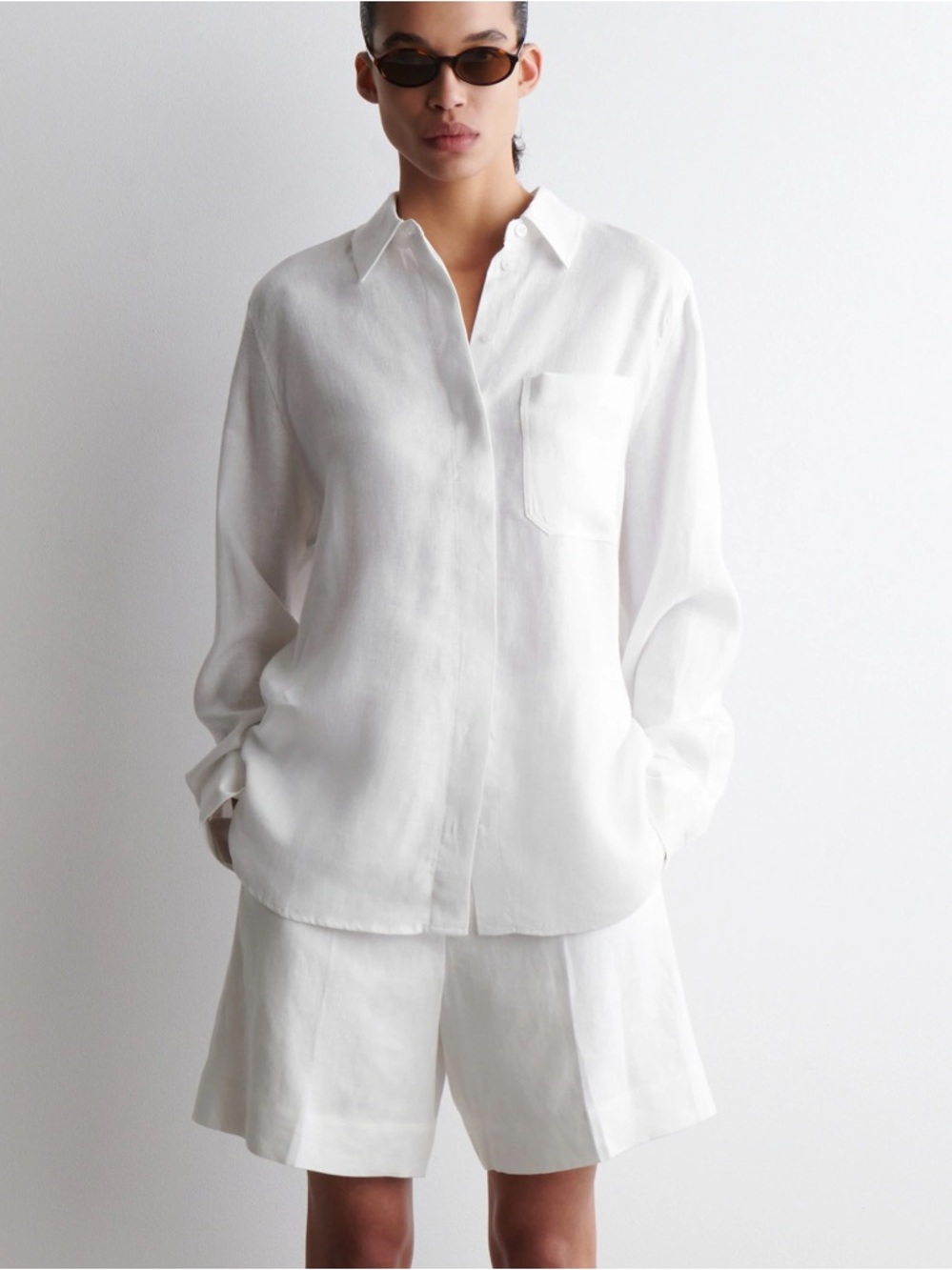 COS White 100% Cotton Button-Down Shirt